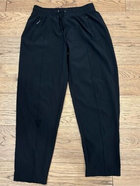 Black Elastic-Waist Drawstring Pants